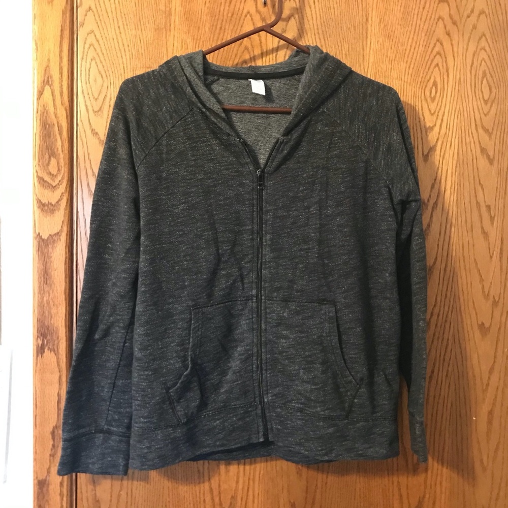 Grey Thin Zip-Up Hoodie